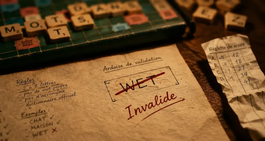 WET au Scrabble : refusé en français, accepté en anglais, 12 points pour rien